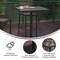 Emma and Oliver Livia Outdoor Bar Height Table with Faux Teak Poly Slats